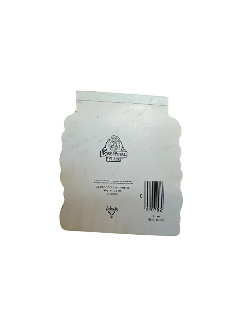 Rose-Petal Place Rose-Scented Scalloped Notepad 4.5